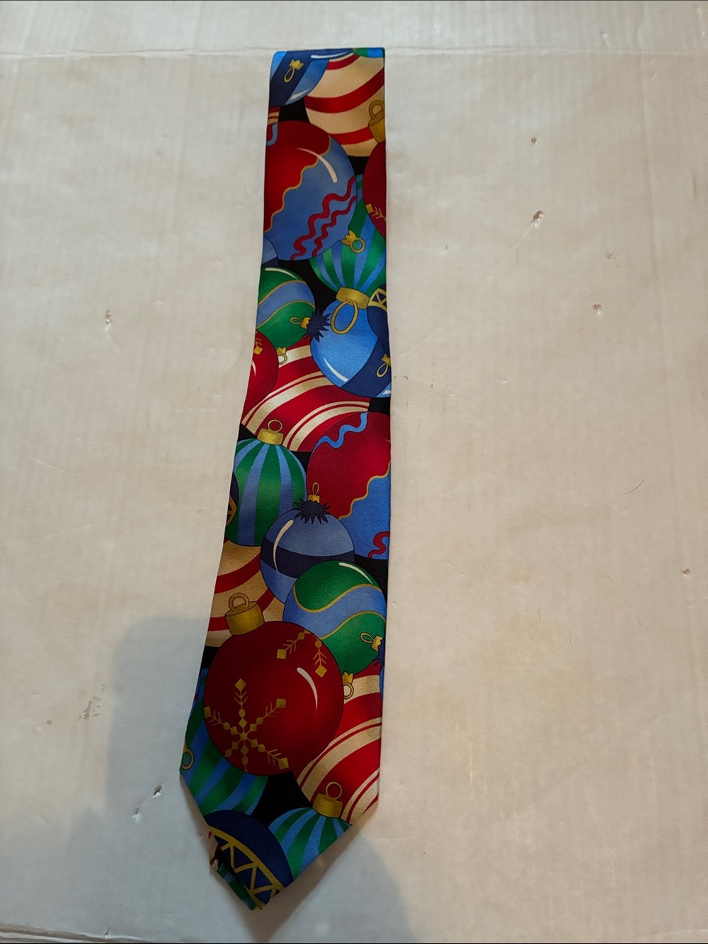 Festive Men’s Holiday Ornament Tie - Multicolor 100% Silk Roundtree & Yorke